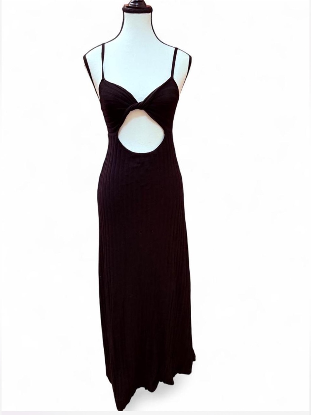 NWT VRG GRL Black Cutout Maxi Dress with Twist Front